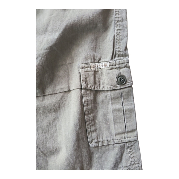 VTG Lucky Brand Dungarees Cargo Capri Pants Size 2 / 26 100% Cotton Y2K Utility - Picture 2 of 7